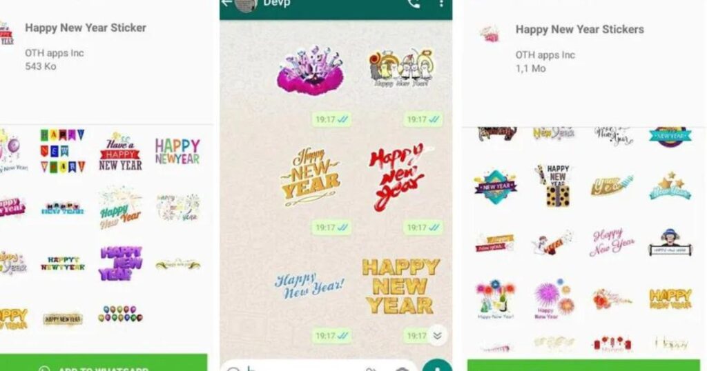 How to add Happy New Year stickers in WhatsApp?